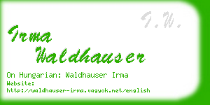 irma waldhauser business card